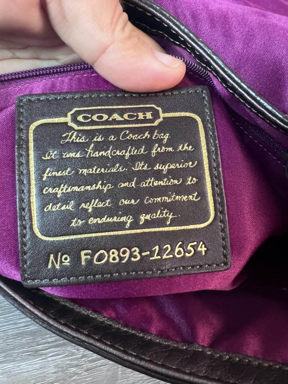 Coach Legacy Garcia Hobo Metallic Bronze Shoulder Bag Buckle Flap Purple - Picture 7 of 7